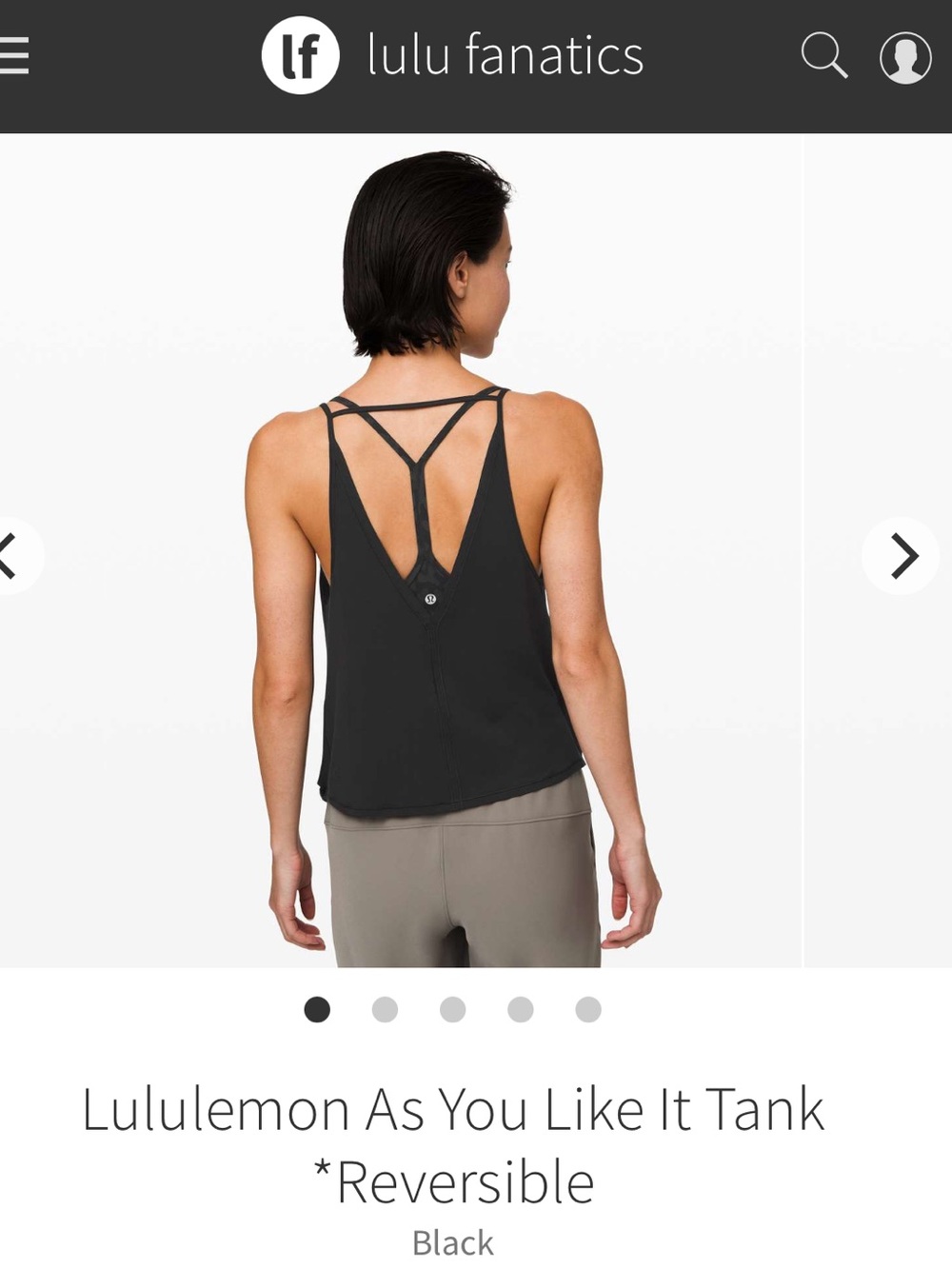 Lululemon As You Like It Tank * Reversible